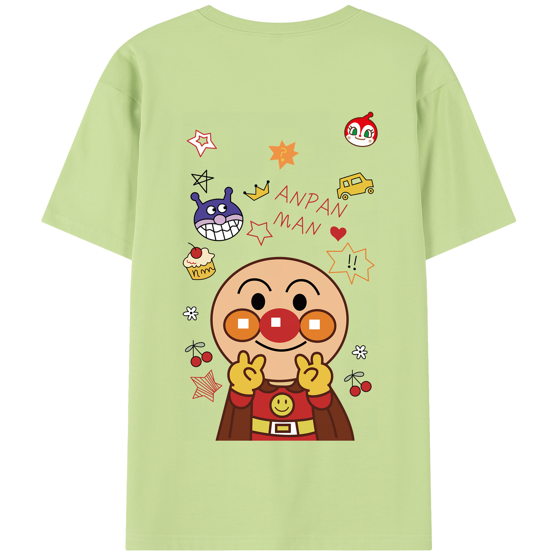 （画像用） アンパンマン Anpanman 綿100％半袖Tシャツ（背面プリント）
